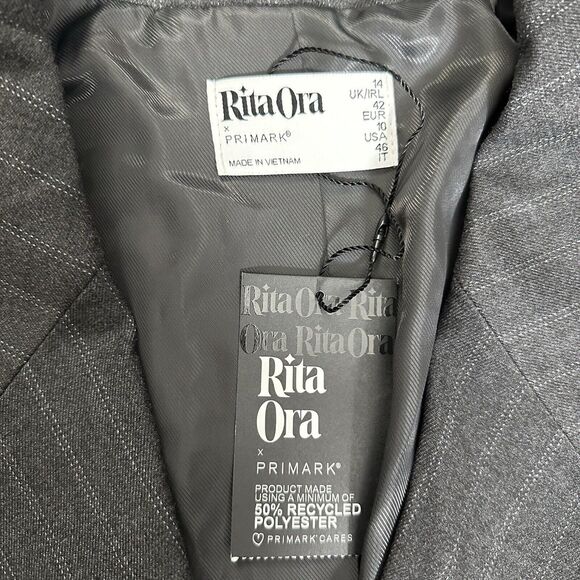 Women's Gray Double-Breasted Blazer - Picture 4 of 11